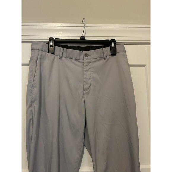 Nike Golf Dri Fit Stretch Straight Leg Flat Front Pants Size 32 X 32 Light Gray - Picture 1 of 5